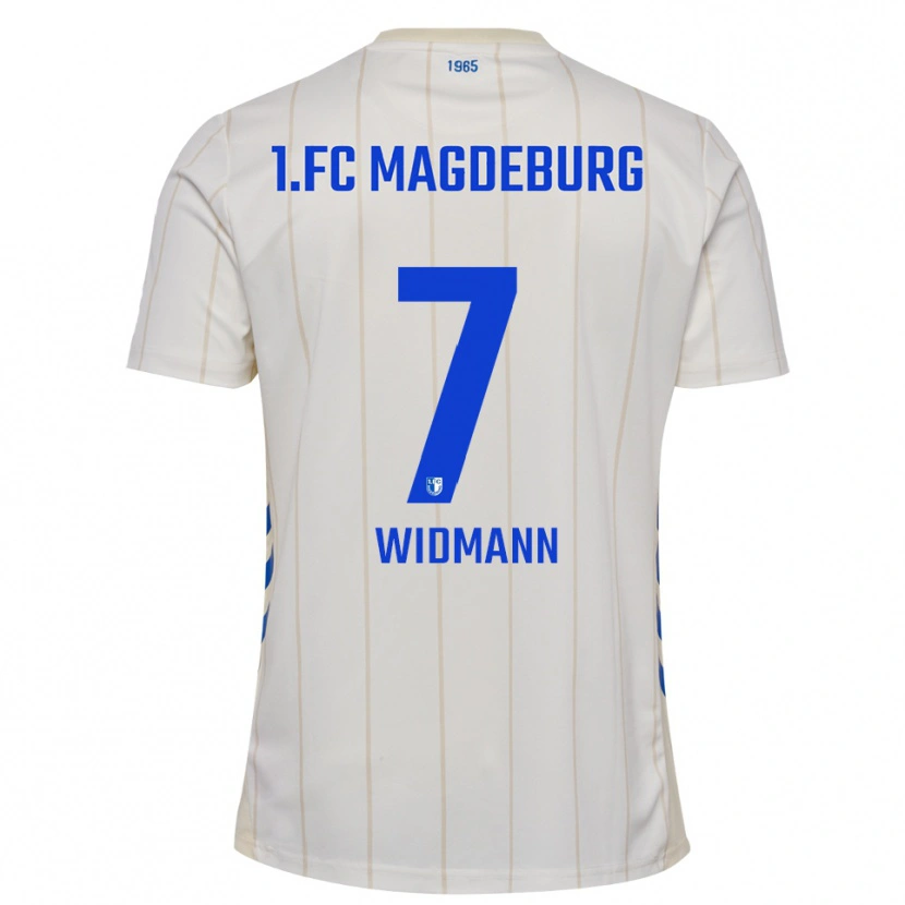Danxen Kvinder Elisio Widmann #7 Hvid Blå Udebane Spillertrøjer 2025/26 Trøje T-Shirt