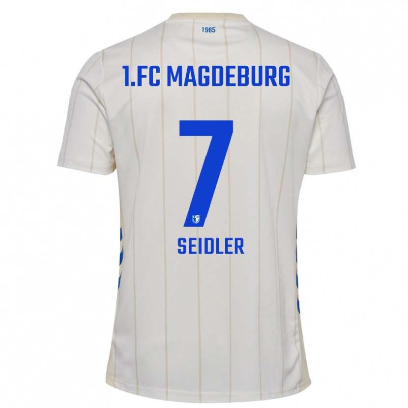 Danxen Kvinder Wiebke Seidler #7 Hvid Blå Udebane Spillertrøjer 2025/26 Trøje T-Shirt