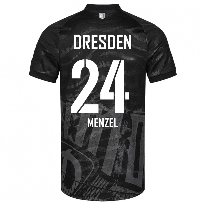Danxen Kvinder Tony Menzel #24 Sort Grå Udebane Spillertrøjer 2025/26 Trøje T-Shirt