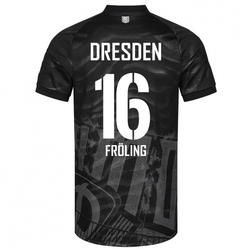Danxen Kvinder Nils Fröling #16 Sort Grå Udebane Spillertrøjer 2025/26 Trøje T-Shirt