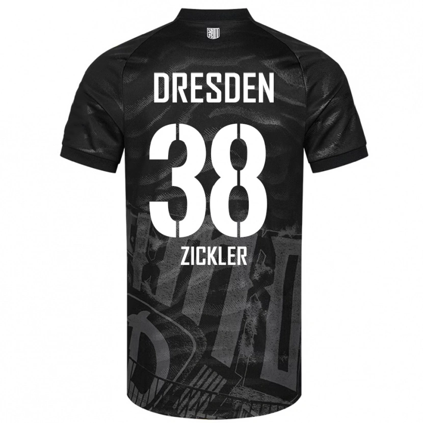 Danxen Kvinder Jakob Zickler #38 Sort Grå Udebane Spillertrøjer 2025/26 Trøje T-Shirt