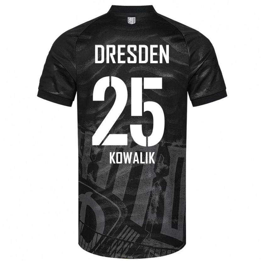 Danxen Kvinder Ignacy Kowalik #25 Sort Grå Udebane Spillertrøjer 2025/26 Trøje T-Shirt