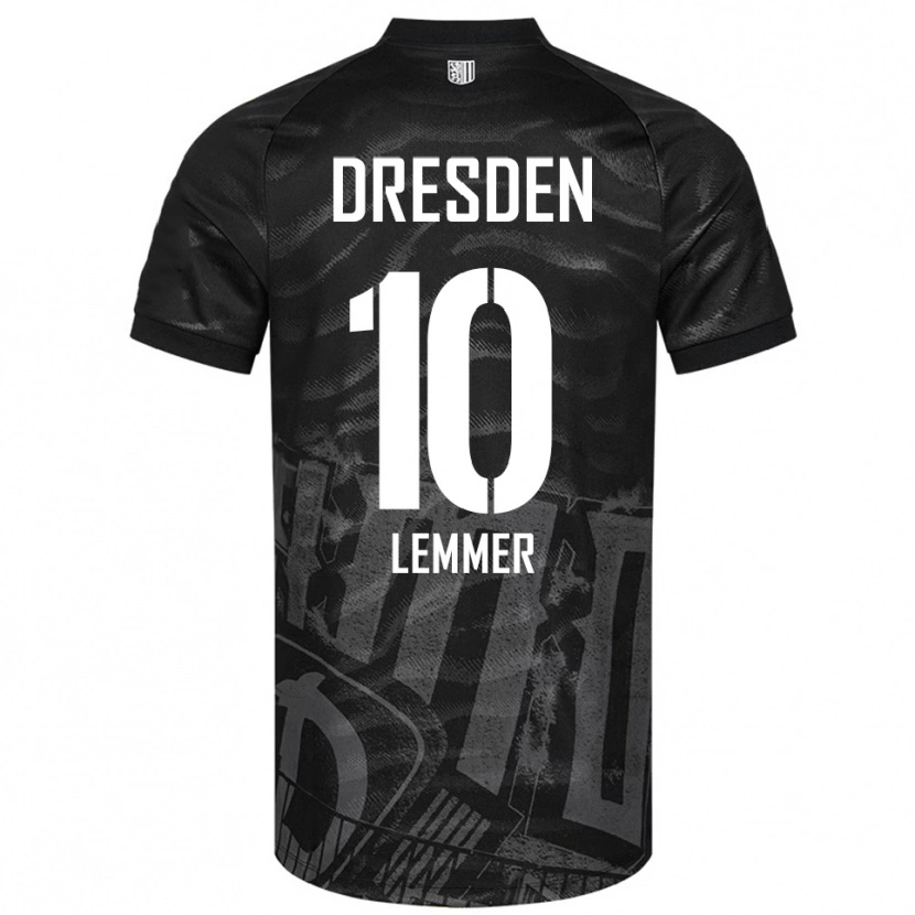Danxen Kvinder Jakob Lemmer #10 Sort Grå Udebane Spillertrøjer 2025/26 Trøje T-Shirt
