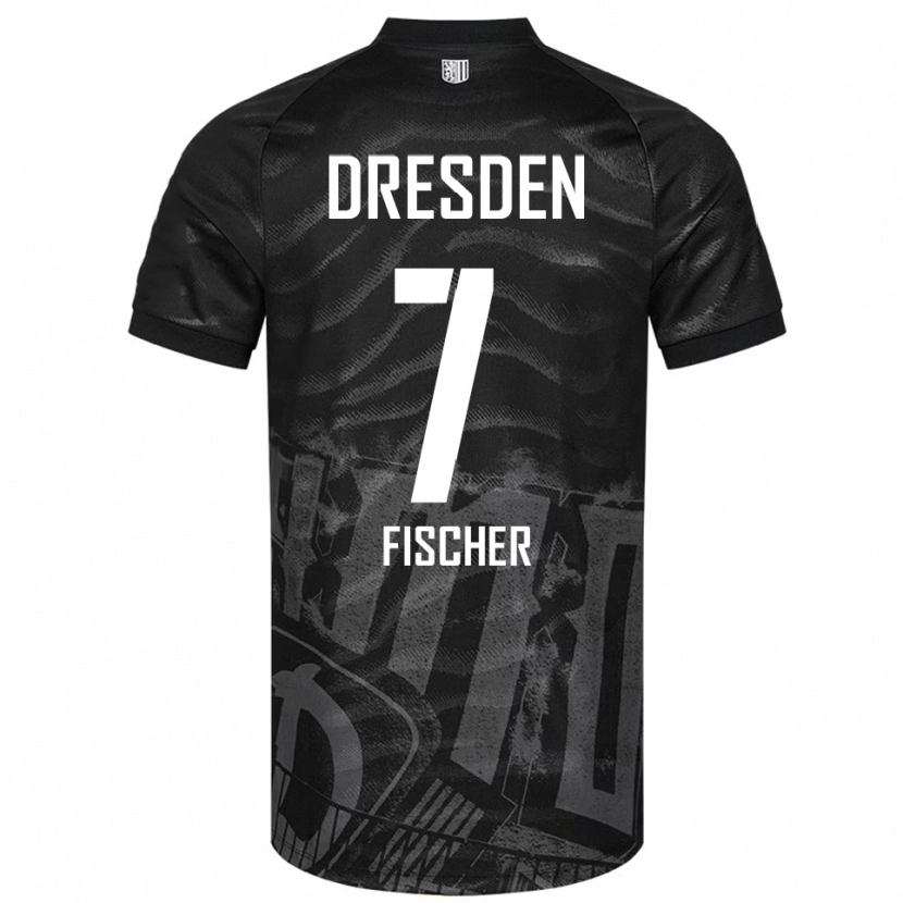 Danxen Kvinder Marc Fischer #7 Sort Grå Udebane Spillertrøjer 2025/26 Trøje T-Shirt