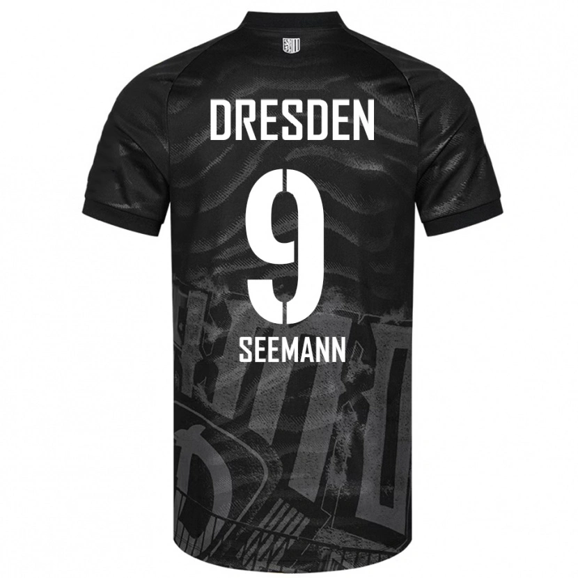 Danxen Kvinder Arne Seemann #9 Sort Grå Udebane Spillertrøjer 2025/26 Trøje T-Shirt