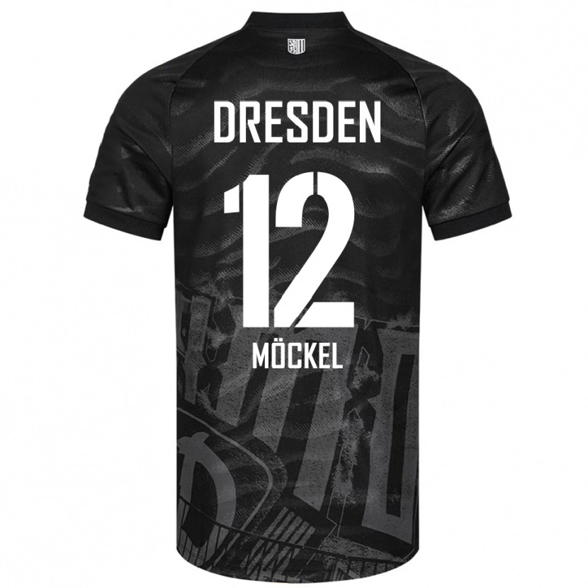 Danxen Kvinder Richard Möckel #12 Sort Grå Udebane Spillertrøjer 2025/26 Trøje T-Shirt