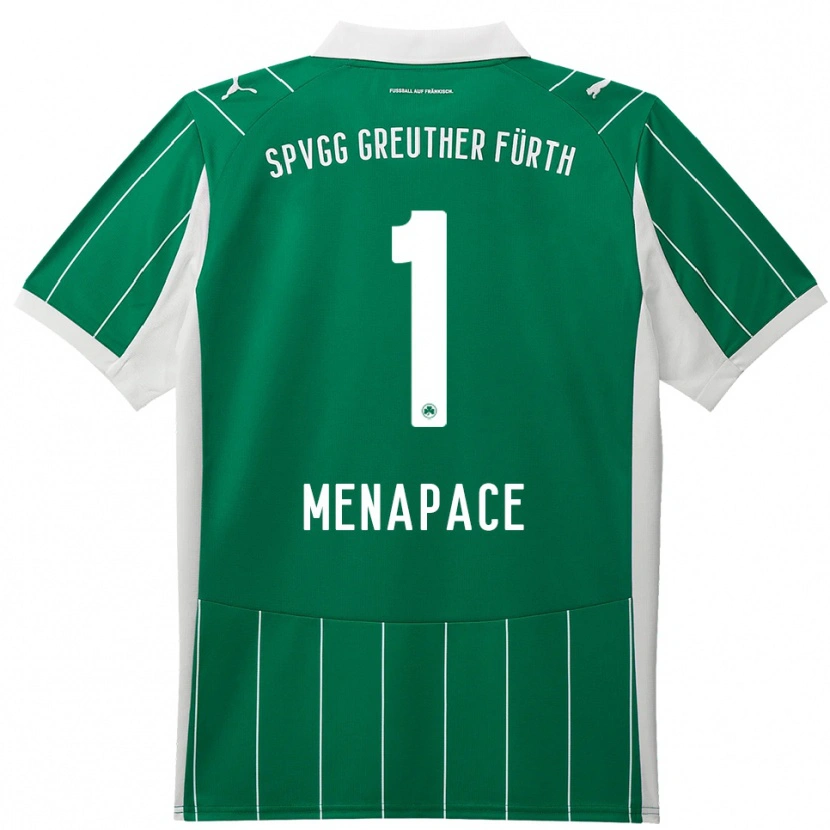 Danxen Kvinder Theo Menapace #1 Grøn Hvid Udebane Spillertrøjer 2025/26 Trøje T-Shirt