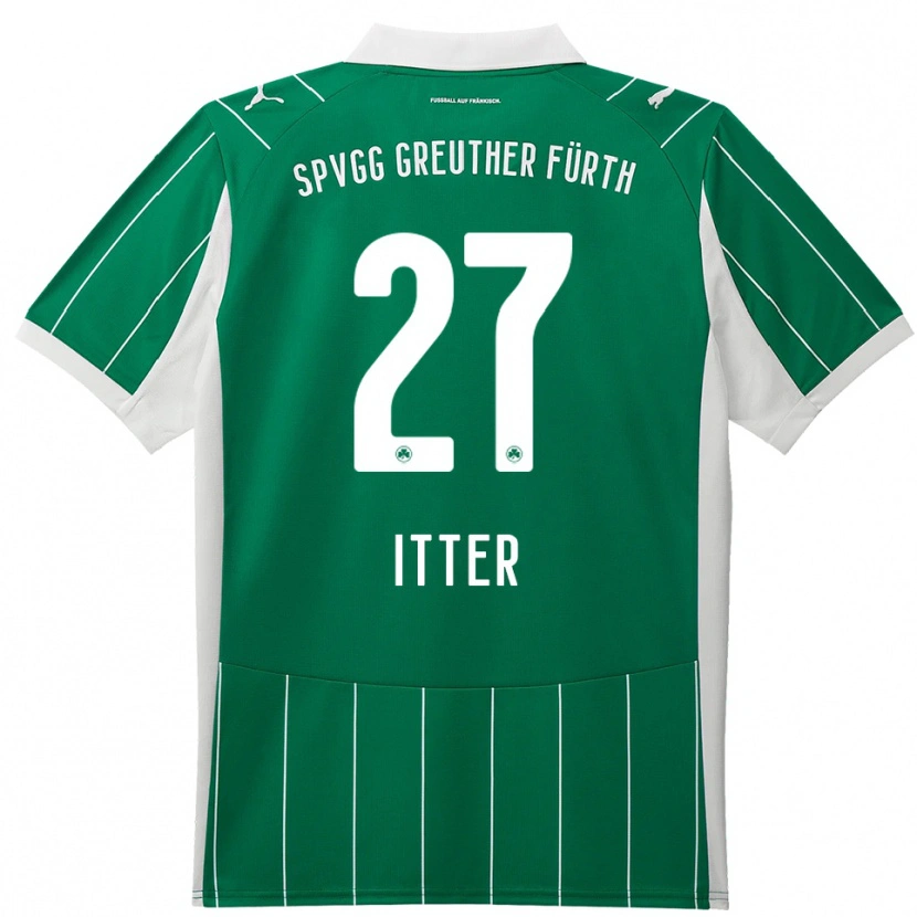 Danxen Kvinder Luca Itter #27 Grøn Hvid Udebane Spillertrøjer 2025/26 Trøje T-Shirt