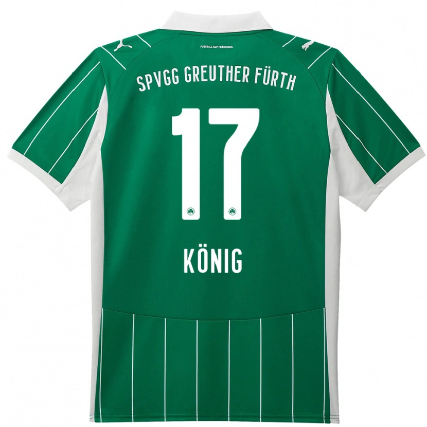 Danxen Kvinder Noah König #17 Grøn Hvid Udebane Spillertrøjer 2025/26 Trøje T-Shirt
