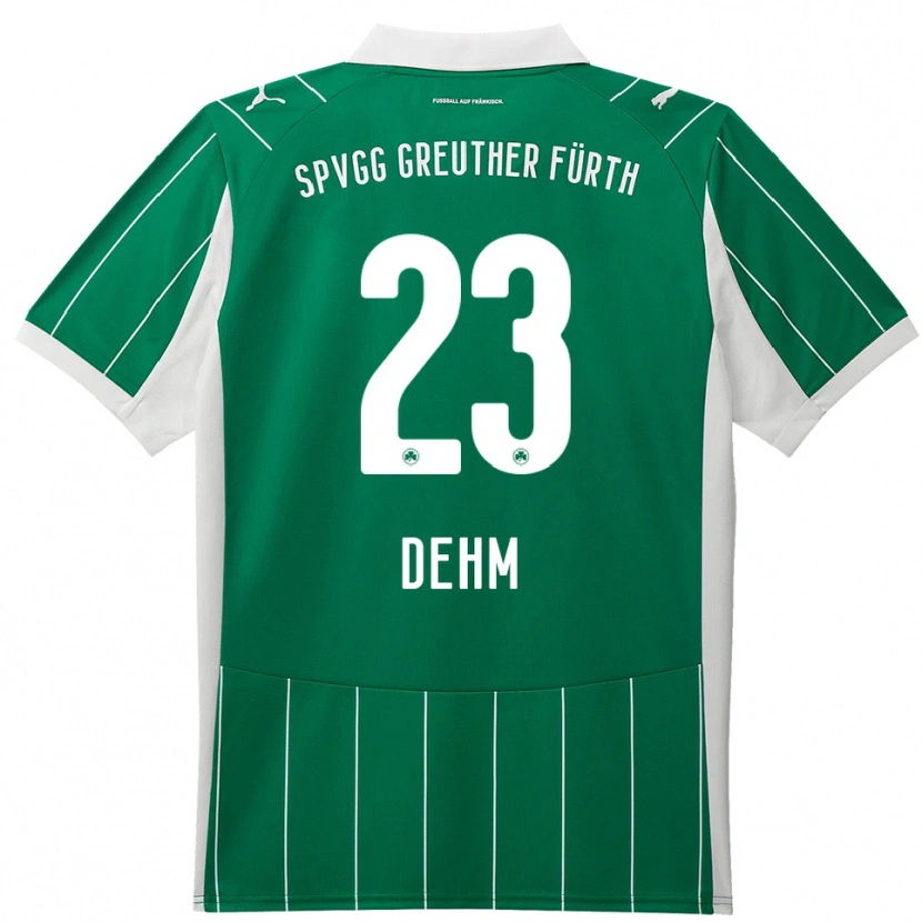 Danxen Kvinder Jannik Dehm #23 Grøn Hvid Udebane Spillertrøjer 2025/26 Trøje T-Shirt
