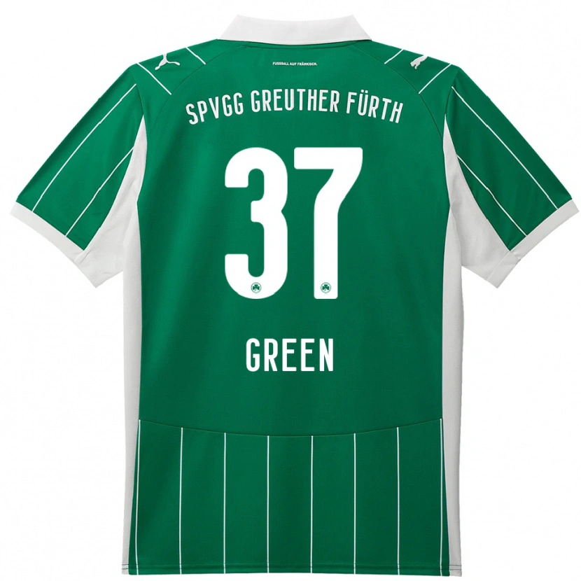 Danxen Kvinder Julian Green #37 Grøn Hvid Udebane Spillertrøjer 2025/26 Trøje T-Shirt