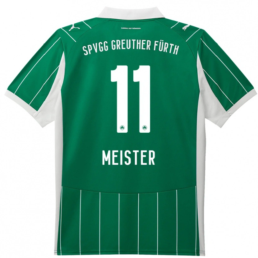Danxen Kvinder Christoph Meister #11 Grøn Hvid Udebane Spillertrøjer 2025/26 Trøje T-Shirt