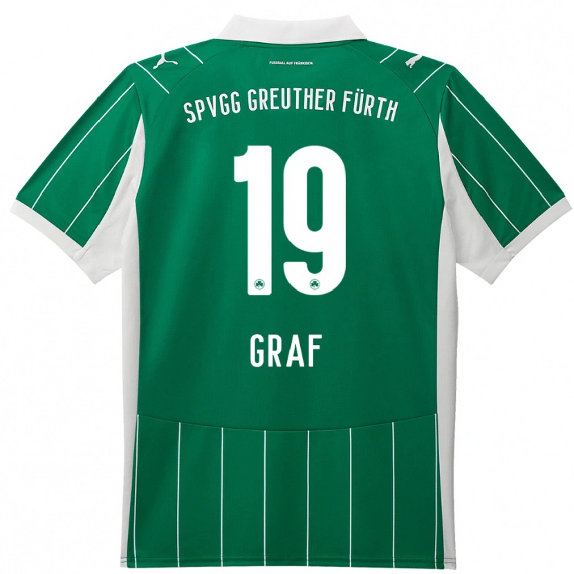 Danxen Kvinder Fabian Graf #19 Grøn Hvid Udebane Spillertrøjer 2025/26 Trøje T-Shirt