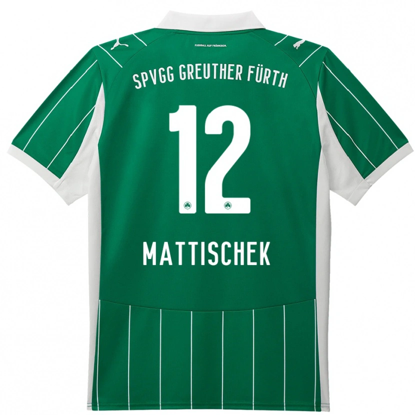 Danxen Kvinder Jakob Mattischek #12 Grøn Hvid Udebane Spillertrøjer 2025/26 Trøje T-Shirt