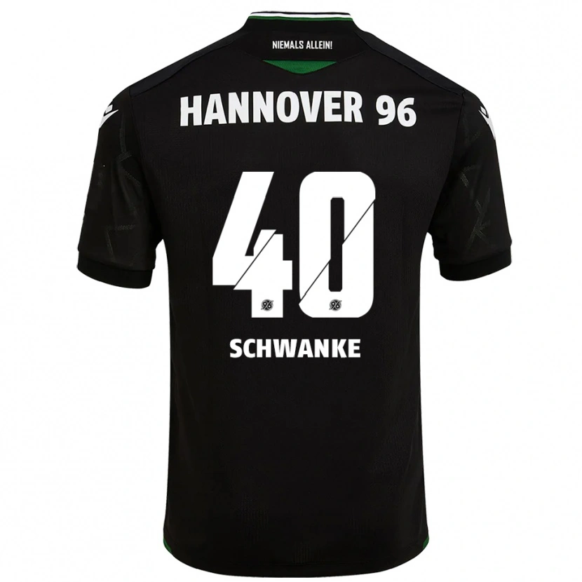 Danxen Kvinder Jonas Schwanke #40 Sort Grøn Udebane Spillertrøjer 2025/26 Trøje T-Shirt