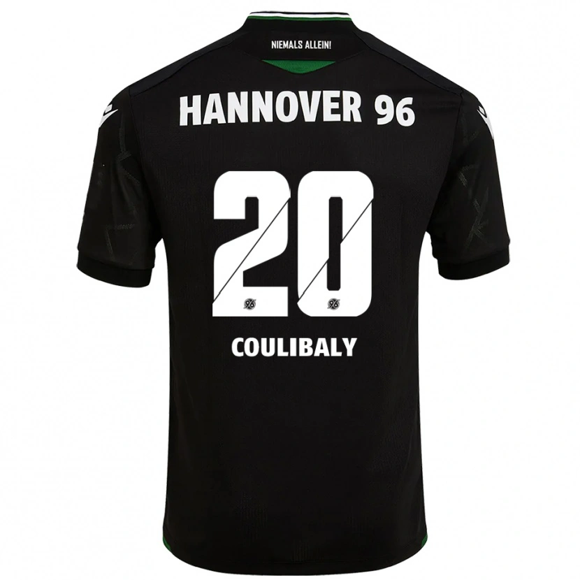 Danxen Kvinder Adam Coulibaly #20 Sort Grøn Udebane Spillertrøjer 2025/26 Trøje T-Shirt