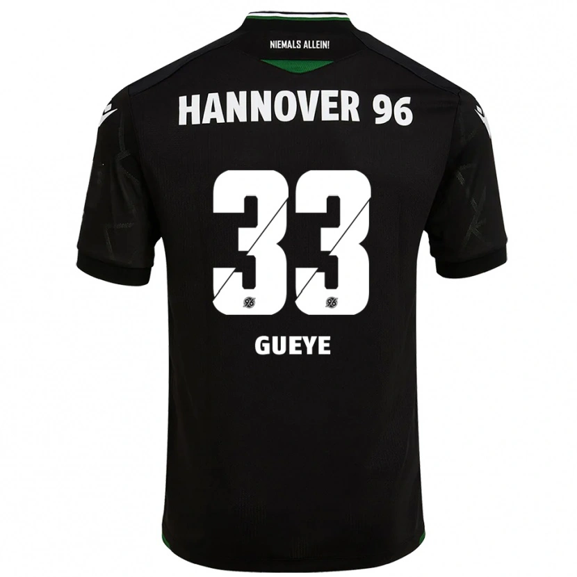 Danxen Kvinder Abdoulaye Gueye #33 Sort Grøn Udebane Spillertrøjer 2025/26 Trøje T-Shirt