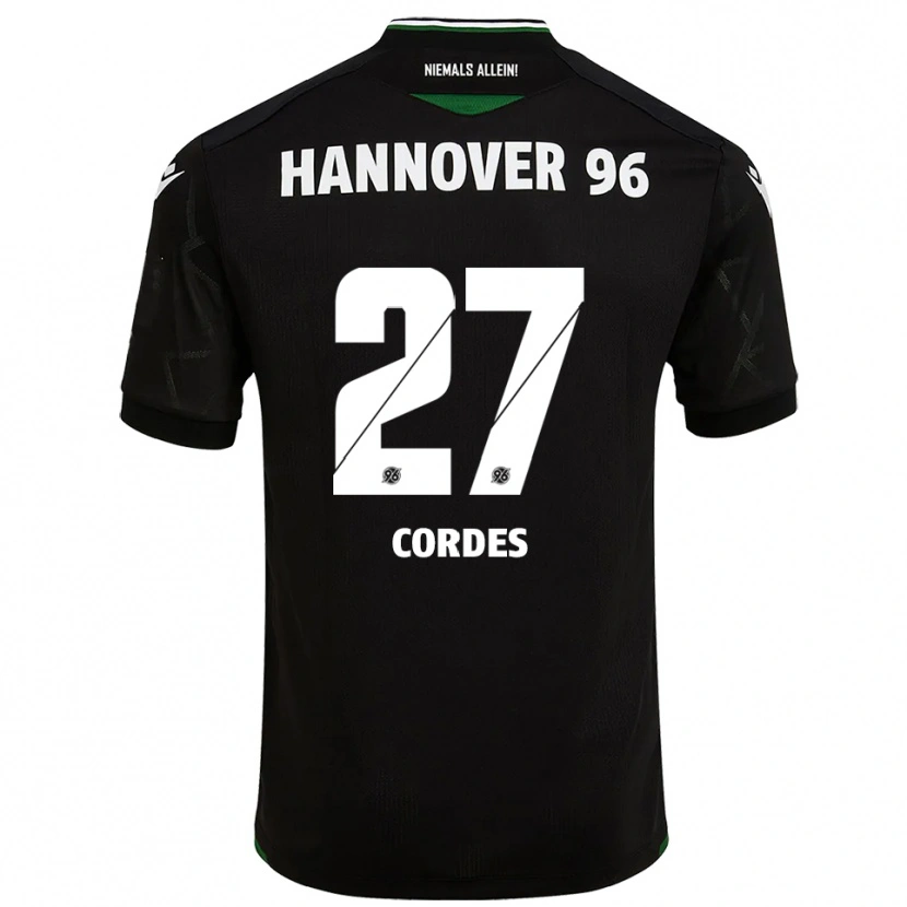 Danxen Kvinder Leticia Cordes #27 Sort Grøn Udebane Spillertrøjer 2025/26 Trøje T-Shirt