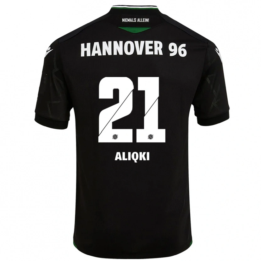 Danxen Kvinder Florent Aliqki #21 Sort Grøn Udebane Spillertrøjer 2025/26 Trøje T-Shirt