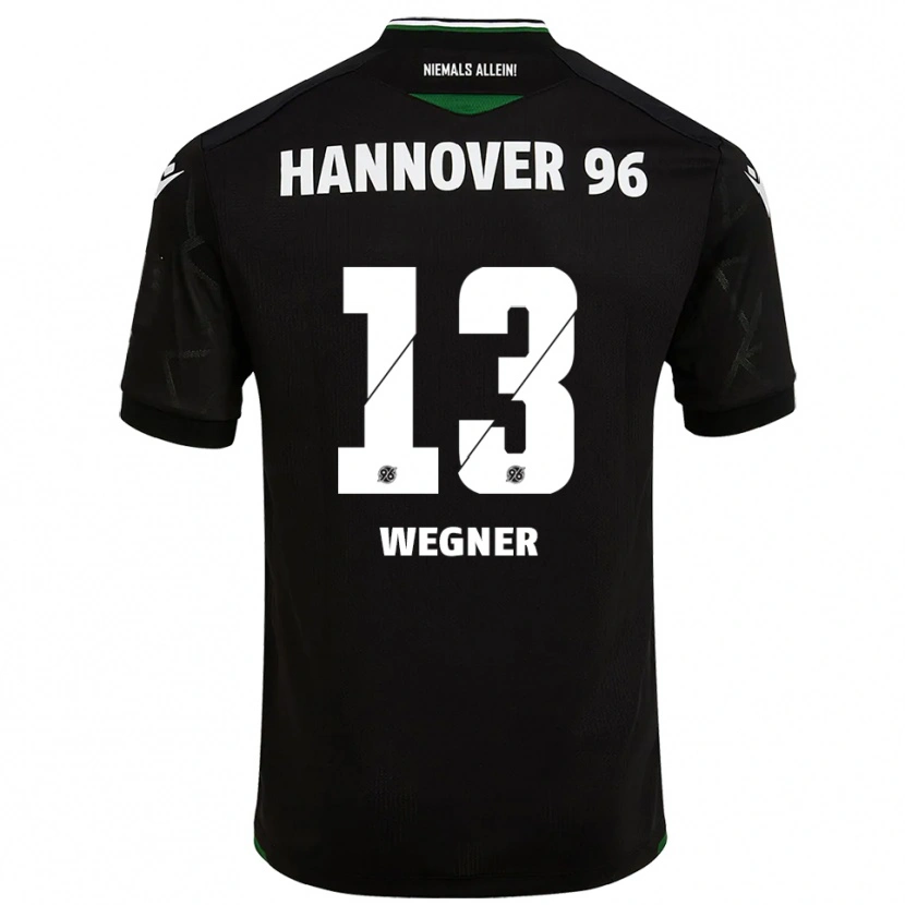 Danxen Kvinder Ole Wegner #13 Sort Grøn Udebane Spillertrøjer 2025/26 Trøje T-Shirt