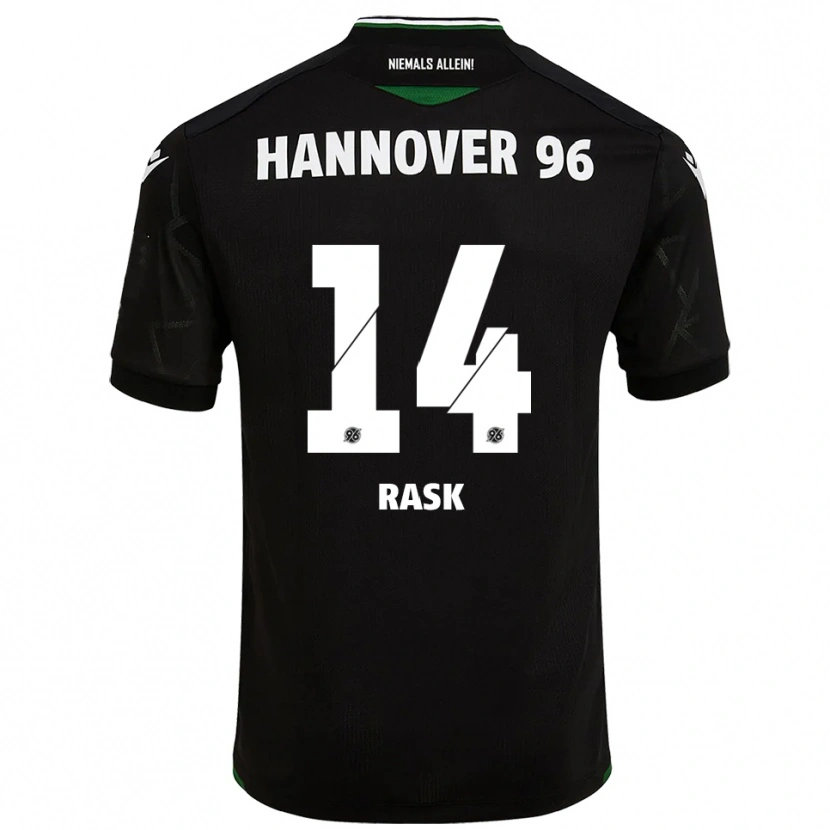 Danxen Kvinder Peter Rask #14 Sort Grøn Udebane Spillertrøjer 2025/26 Trøje T-Shirt