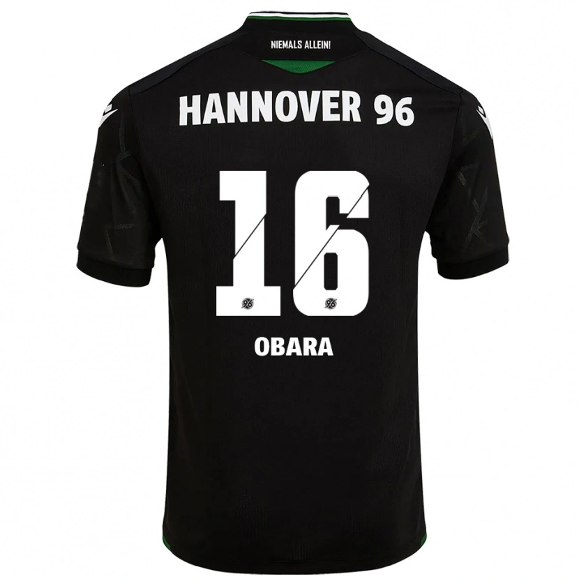 Danxen Kvinder Nele Obara #16 Sort Grøn Udebane Spillertrøjer 2025/26 Trøje T-Shirt