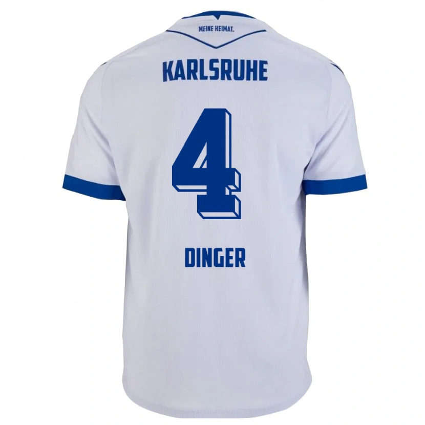 Danxen Kvinder Marlon Dinger #4 Hvid Blå Udebane Spillertrøjer 2025/26 Trøje T-Shirt