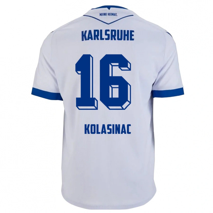 Danxen Kvinder Ajdin Kolasinac #16 Hvid Blå Udebane Spillertrøjer 2025/26 Trøje T-Shirt