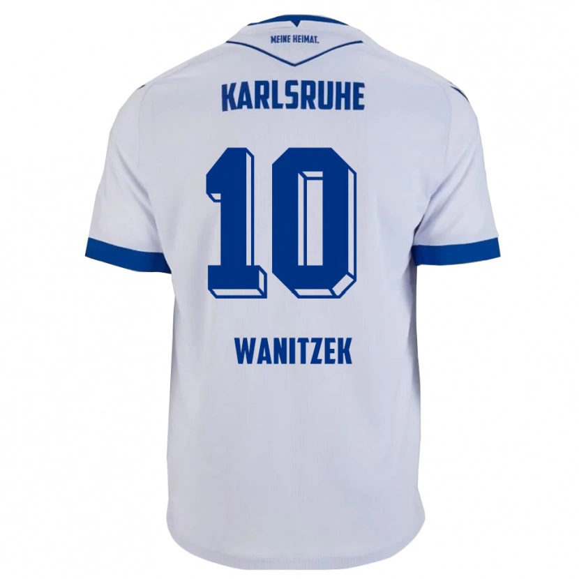 Danxen Kvinder Marvin Wanitzek #10 Hvid Blå Udebane Spillertrøjer 2025/26 Trøje T-Shirt