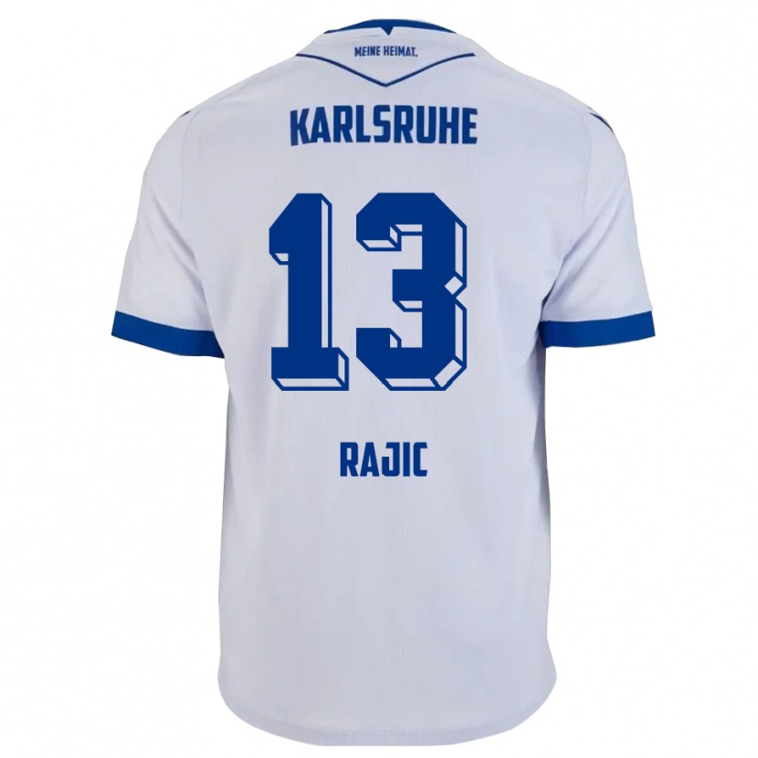 Danxen Kvinder Dimitrije Rajic #13 Hvid Blå Udebane Spillertrøjer 2025/26 Trøje T-Shirt