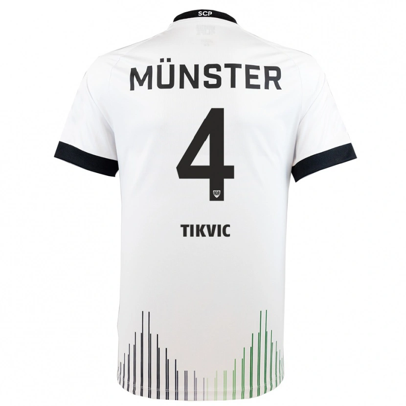 Danxen Kvinder Antonio Tikvic #4 Hvid Sort Udebane Spillertrøjer 2025/26 Trøje T-Shirt