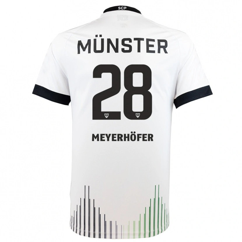 Danxen Kvinder Marco Meyerhöfer #28 Hvid Sort Udebane Spillertrøjer 2025/26 Trøje T-Shirt