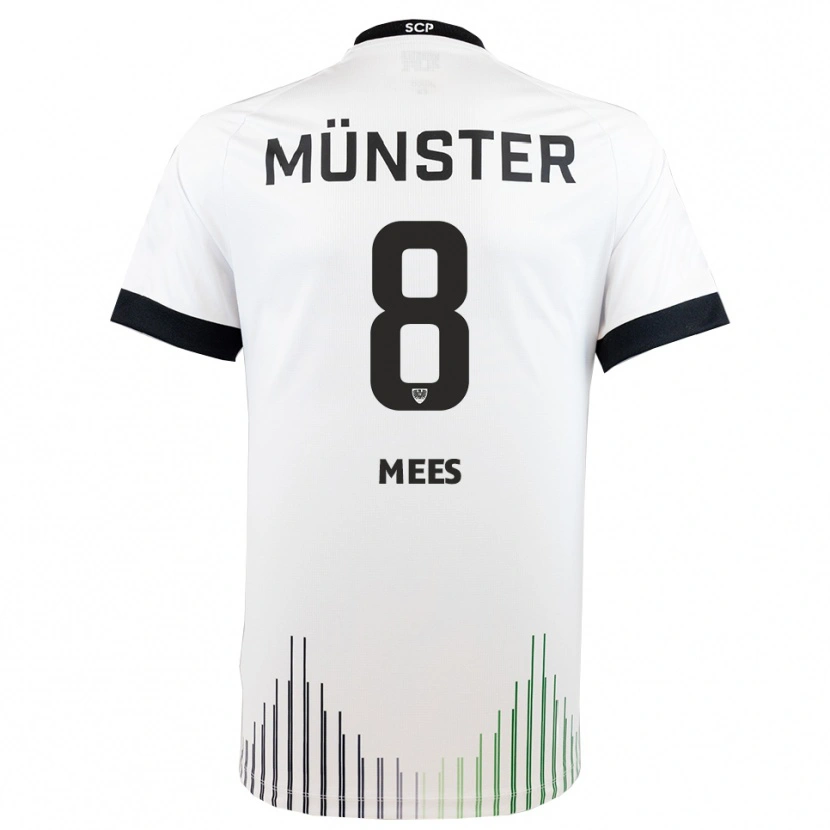 Danxen Kvinder Joshua Mees #8 Hvid Sort Udebane Spillertrøjer 2025/26 Trøje T-Shirt