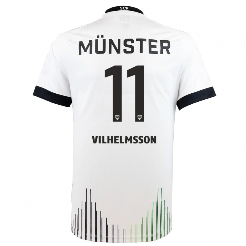 Danxen Kvinder Oscar Vilhelmsson #11 Hvid Sort Udebane Spillertrøjer 2025/26 Trøje T-Shirt