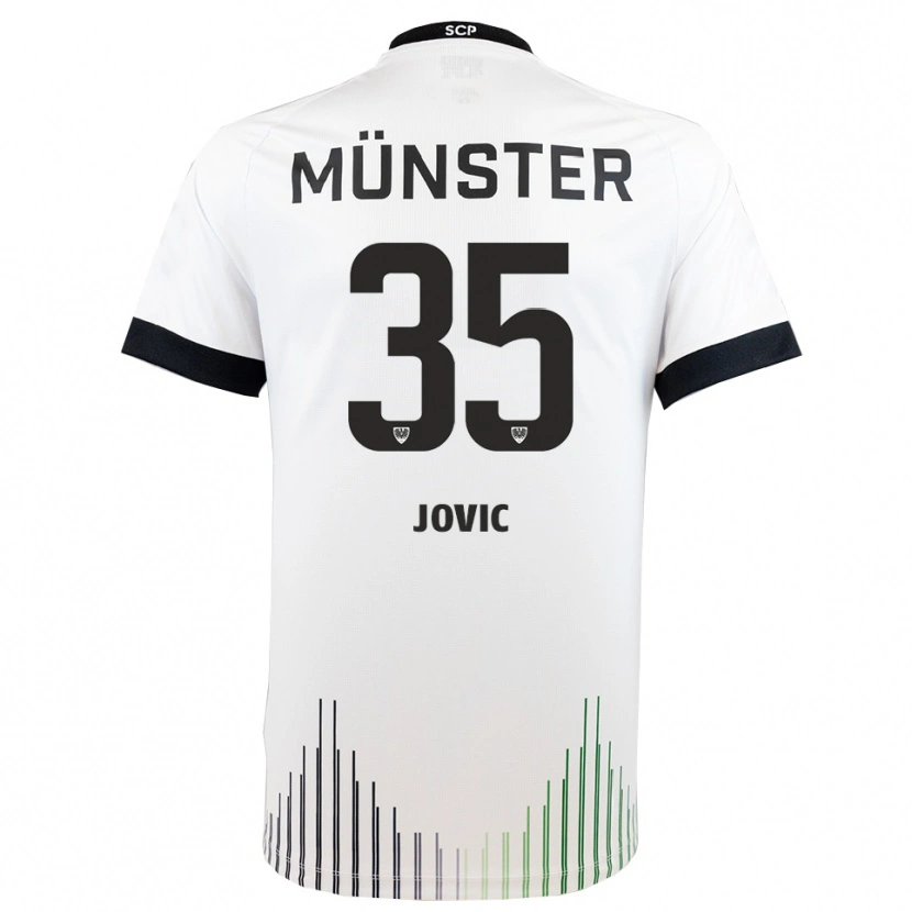 Danxen Kvinder Jovan Jovic #35 Hvid Sort Udebane Spillertrøjer 2025/26 Trøje T-Shirt