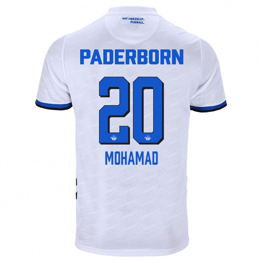 Danxen Kvinder Hassan Mohamad #20 Hvid Blå Udebane Spillertrøjer 2025/26 Trøje T-Shirt