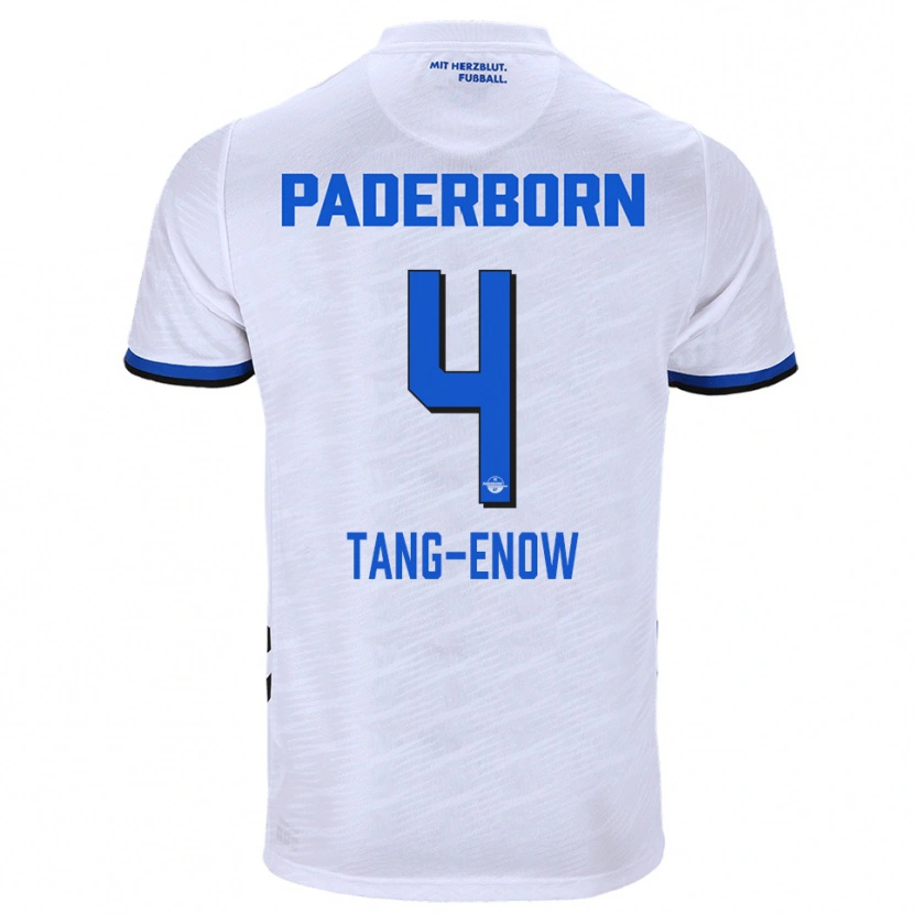 Danxen Kvinder Jason Tang-Enow #4 Hvid Blå Udebane Spillertrøjer 2025/26 Trøje T-Shirt