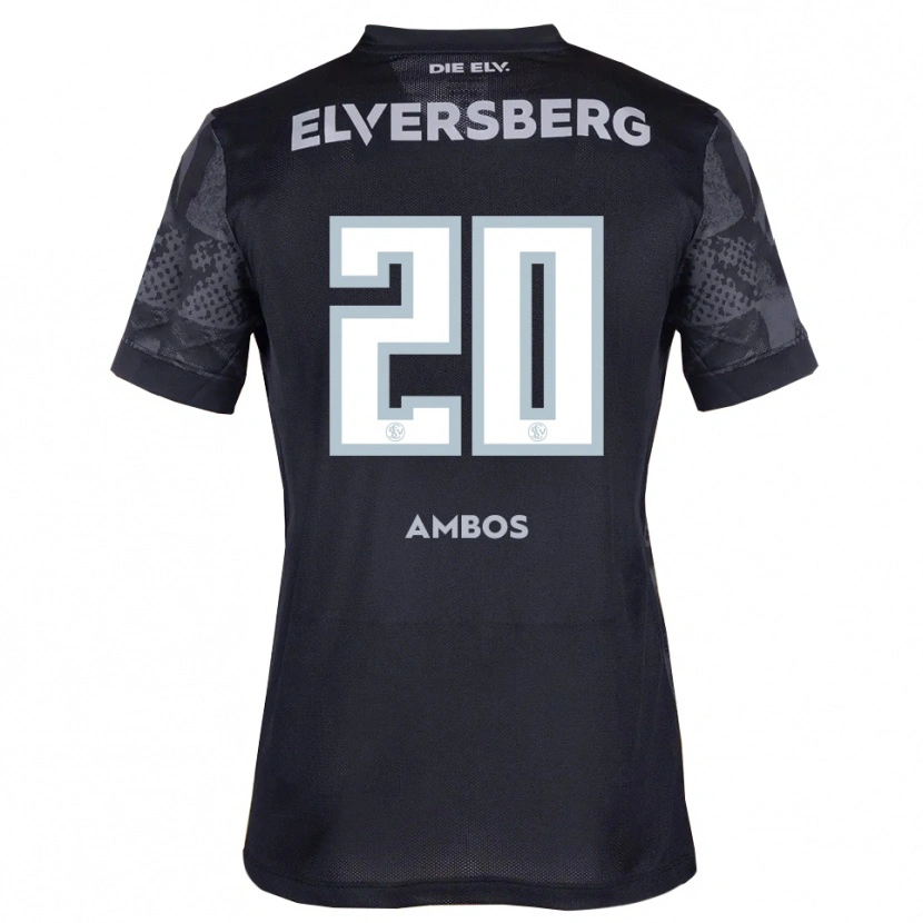 Danxen Kvinder Marlon Ambos #20 Sort Grå Udebane Spillertrøjer 2025/26 Trøje T-Shirt