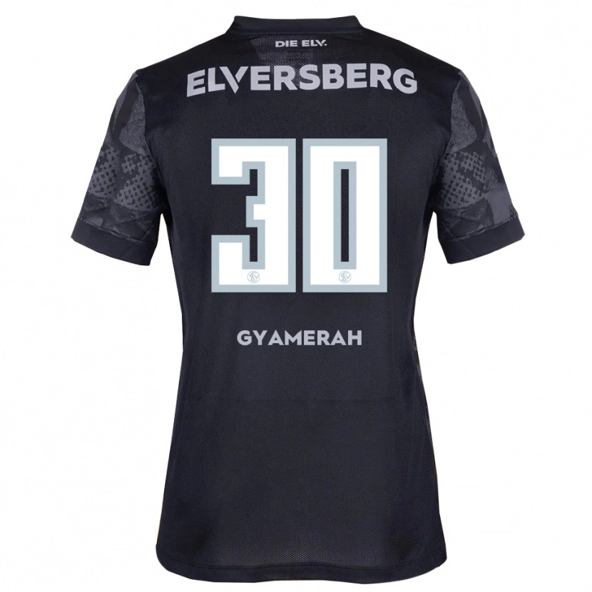 Danxen Kvinder Jan Gyamerah #30 Sort Grå Udebane Spillertrøjer 2025/26 Trøje T-Shirt
