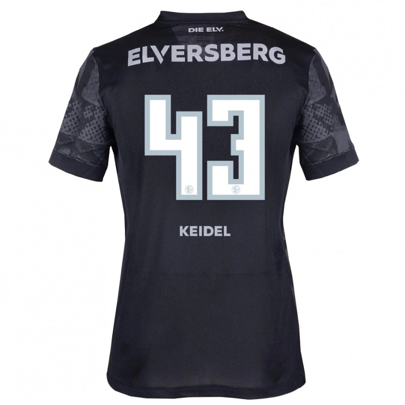 Danxen Kvinder Felix Keidel #43 Sort Grå Udebane Spillertrøjer 2025/26 Trøje T-Shirt