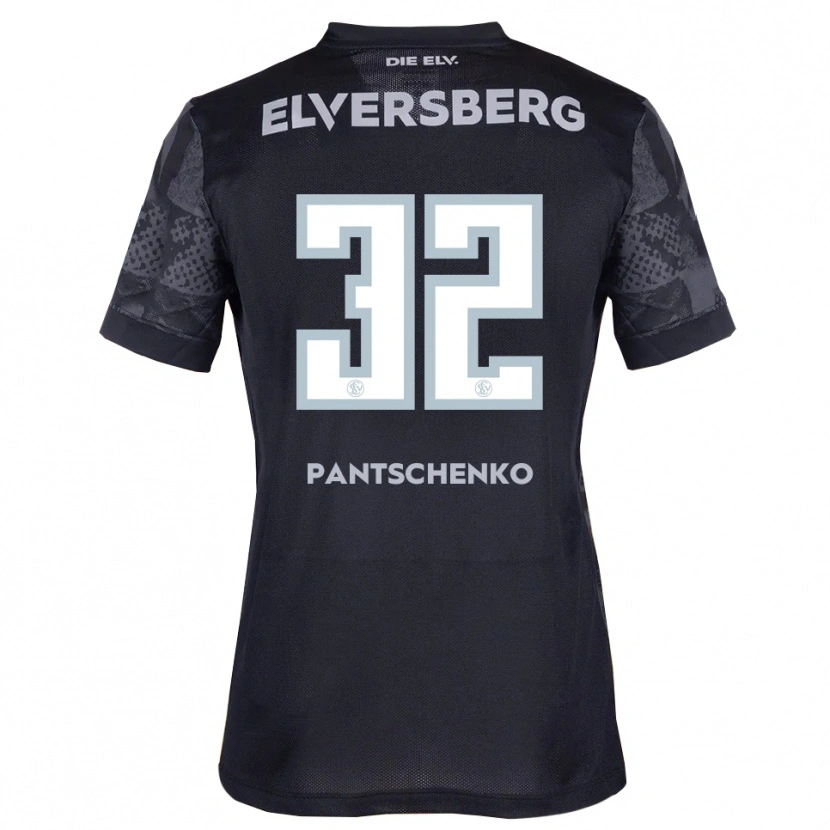 Danxen Kvinder Daniel Pantschenko #32 Sort Grå Udebane Spillertrøjer 2025/26 Trøje T-Shirt