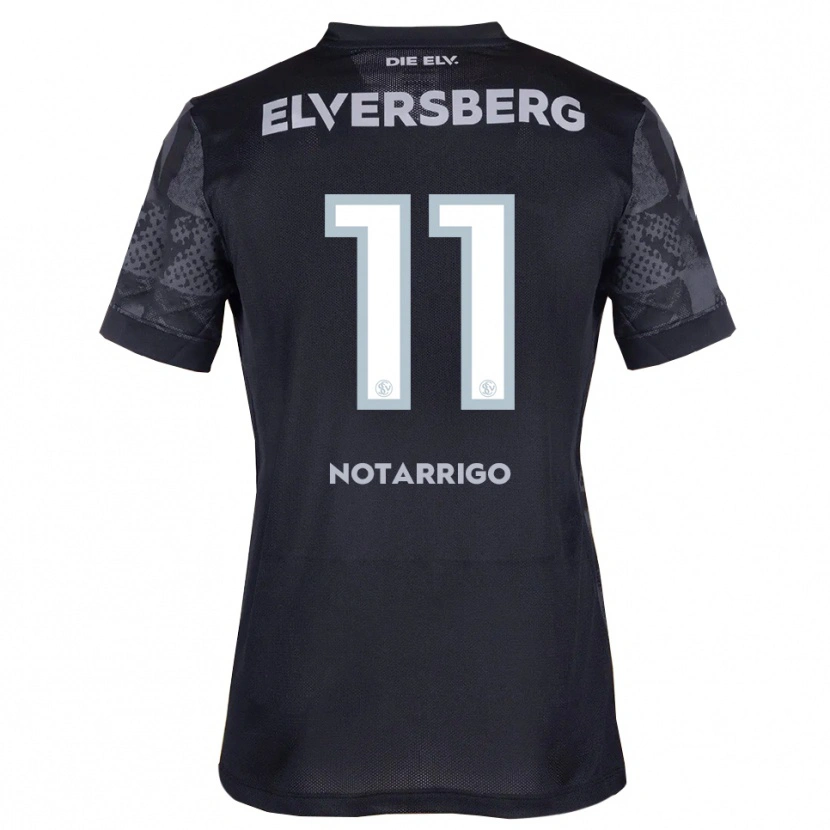 Danxen Kvinder Lionel Notarrigo #11 Sort Grå Udebane Spillertrøjer 2025/26 Trøje T-Shirt