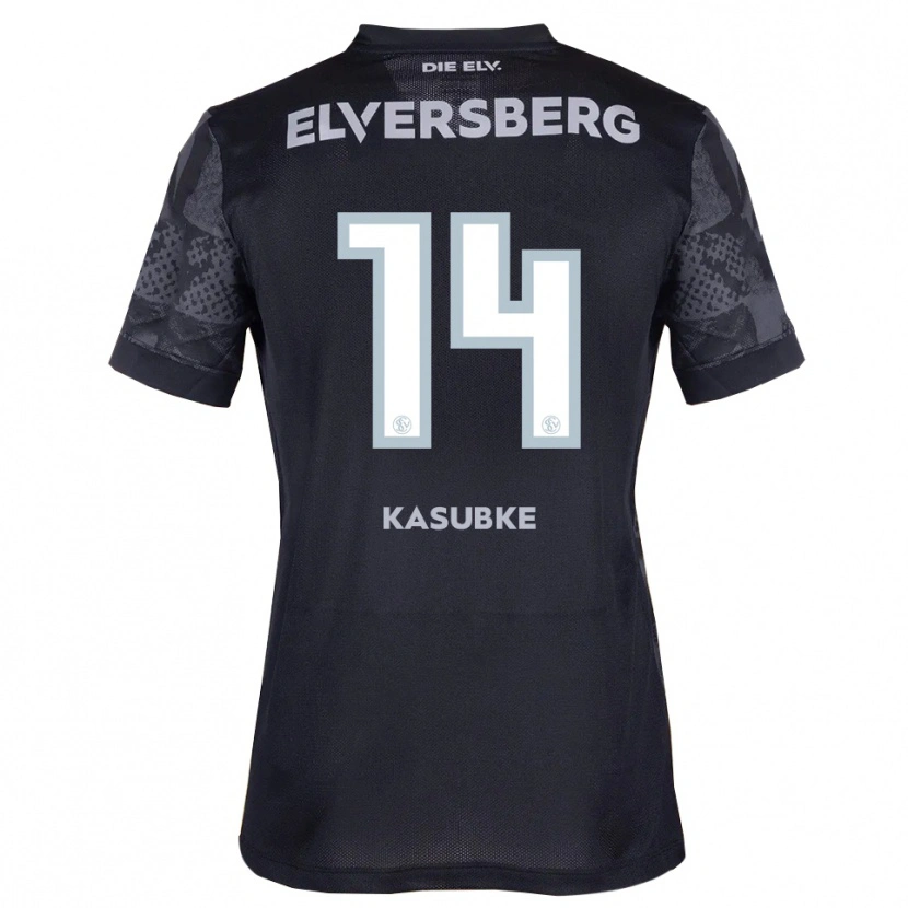 Danxen Kvinder Manuel Kasubke #14 Sort Grå Udebane Spillertrøjer 2025/26 Trøje T-Shirt