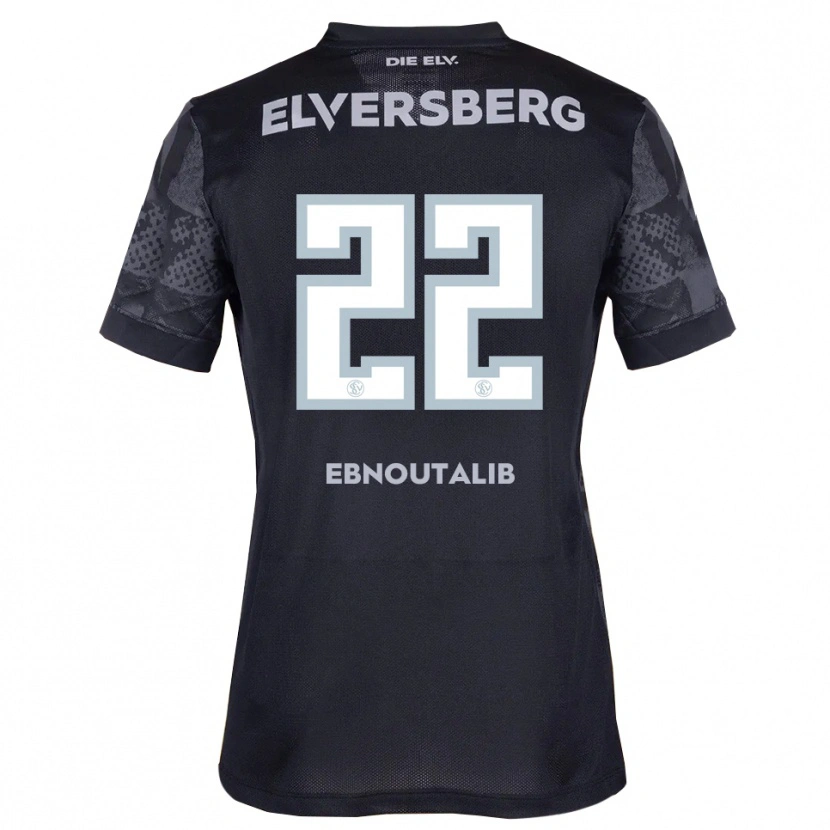 Danxen Kvinder Younes Ebnoutalib #22 Sort Grå Udebane Spillertrøjer 2025/26 Trøje T-Shirt