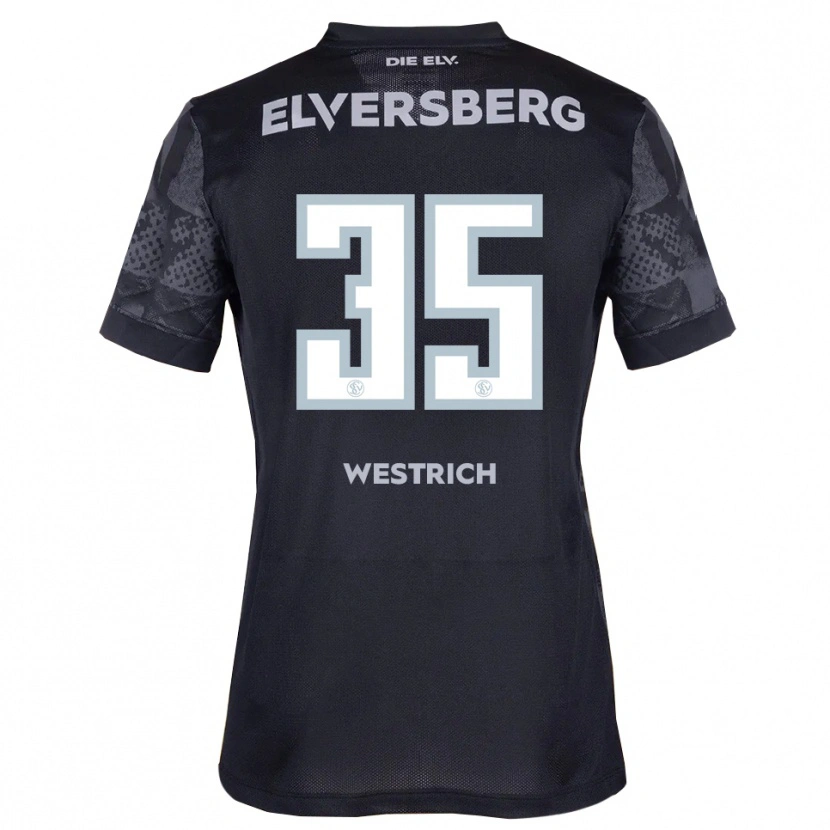 Danxen Kvinder Louis Westrich #35 Sort Grå Udebane Spillertrøjer 2025/26 Trøje T-Shirt