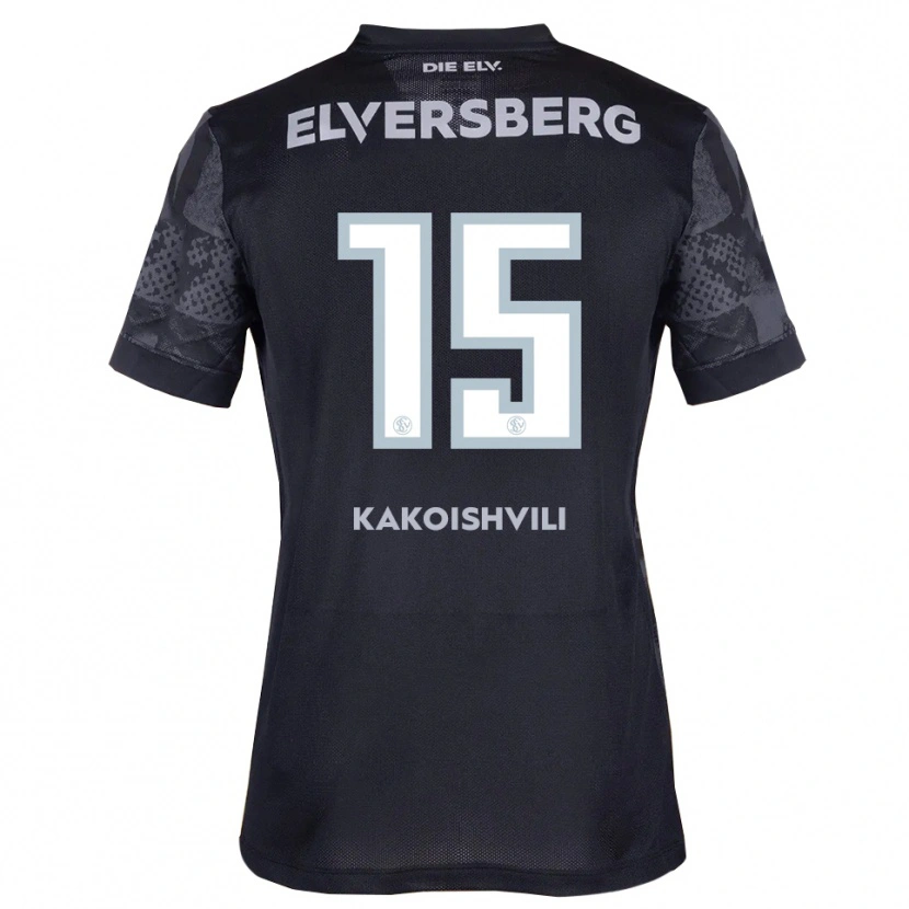 Danxen Kvinder Dimitri Kakoishvili #15 Sort Grå Udebane Spillertrøjer 2025/26 Trøje T-Shirt