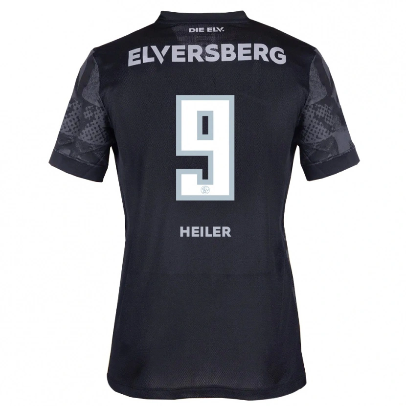 Danxen Kvinder Luca Heiler #9 Sort Grå Udebane Spillertrøjer 2025/26 Trøje T-Shirt