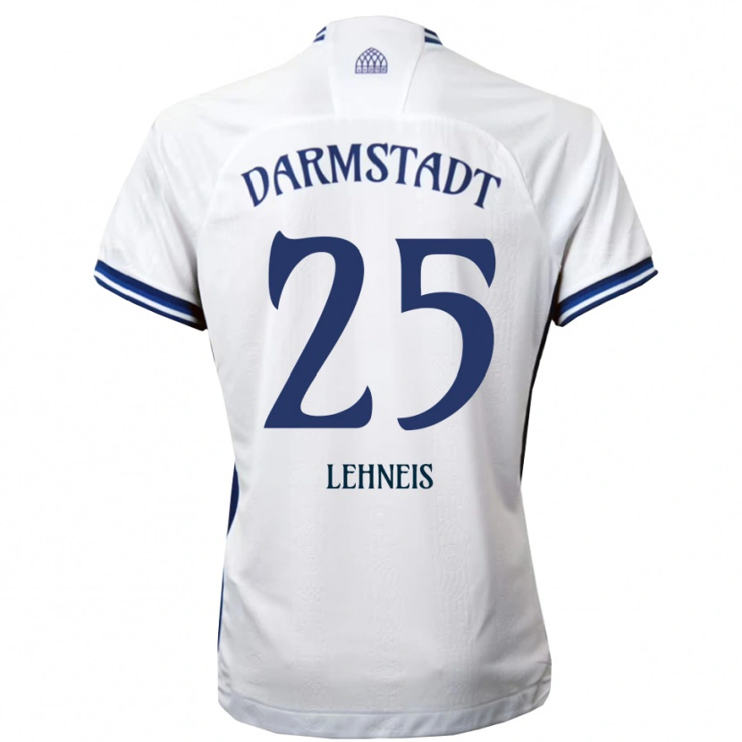 Danxen Kvinder Daniel Lehneis #25 Hvid Blå Udebane Spillertrøjer 2025/26 Trøje T-Shirt