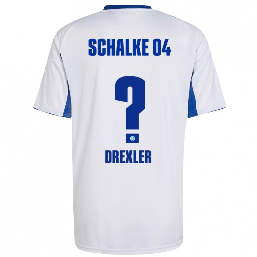 Danxen Kvinder Dominick Drexler #0 Hvid Blå Udebane Spillertrøjer 2025/26 Trøje T-Shirt