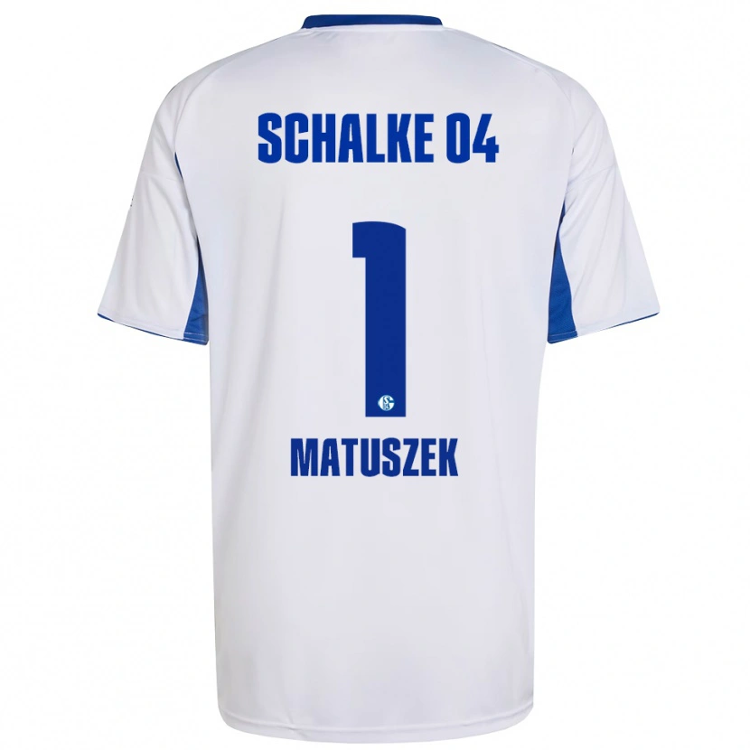 Danxen Kvinder Julia Matuszek #1 Hvid Blå Udebane Spillertrøjer 2025/26 Trøje T-Shirt